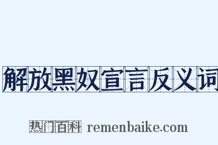 解放黑奴宣言反义词是什么意思的图片